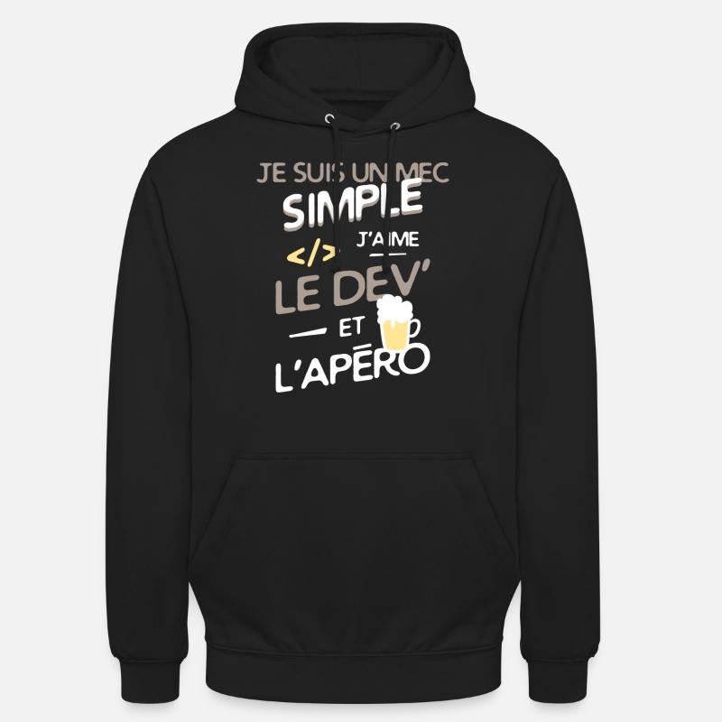 Développeur - un mec simple - Sweat-shirt à capuche unisexe - noir