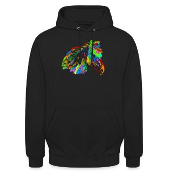 Buntes Pferd - Unisex Hoodie - Schwarz - Vorne - Alina (178cm) & Michal (187cm)
