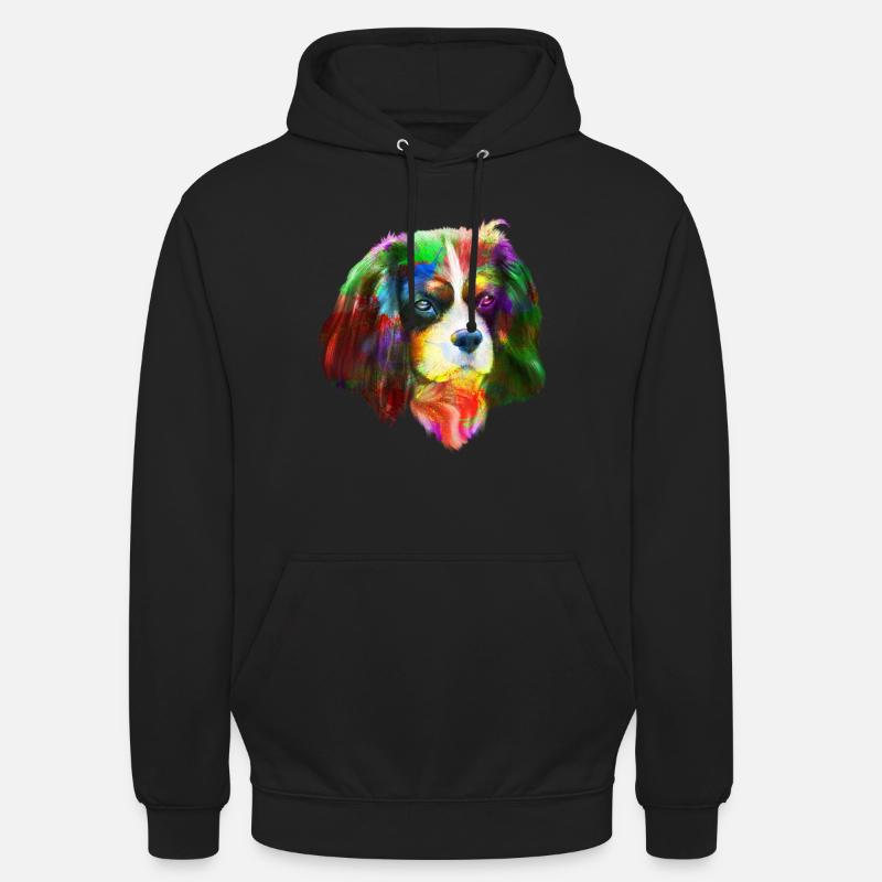Chien Cavalier King Charles Spaniel - Sweat-shirt à capuche unisexe - noir