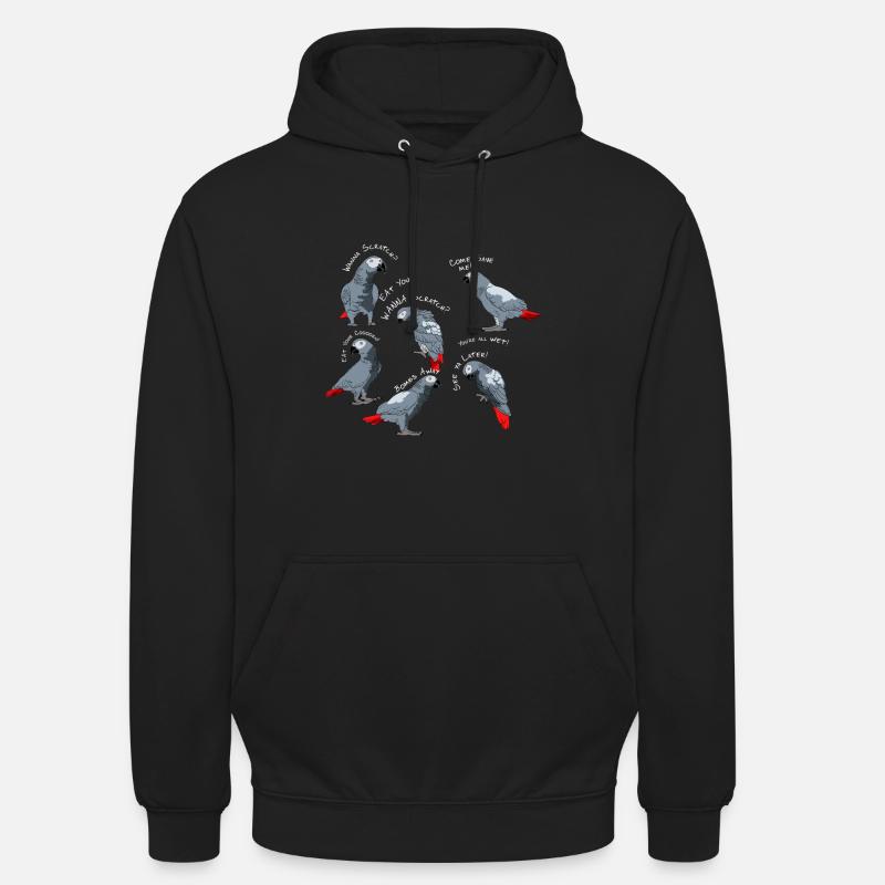 Graupapagei Sprüche - Unisex Hoodie - Schwarz