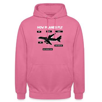 How Planes Fly Design für Flugschüler und - Unisex Hoodie - Pink - Vorne - Alina (178cm) & Michal (187cm)