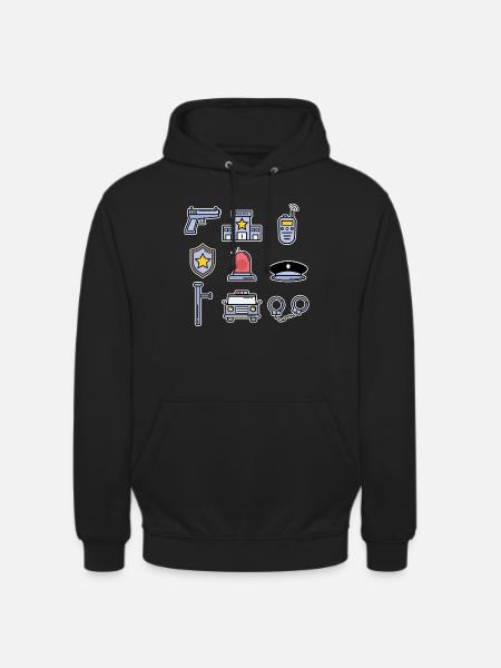 Police Collection Kids Policeman Cop Gift - Unisex Hoodie - black