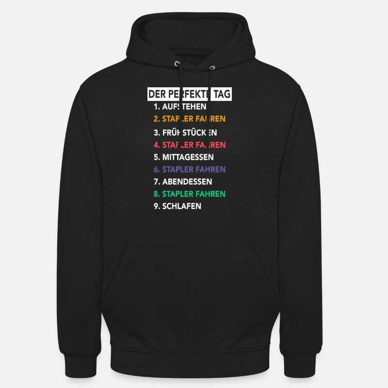 Staplerfahrer Gabelstaplerfahrer Stapler Hubwagen - Unisex Hoodie - Schwarz