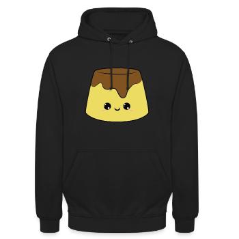 cute smiling pudding dessert, süßer pudding - Unisex Hoodie - Schwarz - Vorne - Alina (178cm) & Michal (187cm)