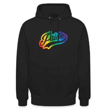 Pride Script out clr - Sweat-shirt à capuche unisexe - noir - Devant - Alina (178cm) & Michal (187cm)
