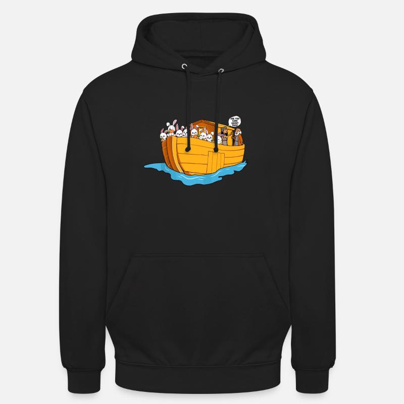 Arche de Noé bateau lapins - Sweat-shirt à capuche unisexe - noir