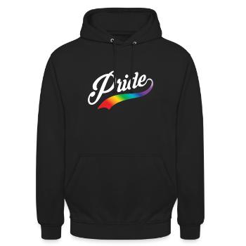 Pride-Skript W clr - Unisex Hoodie - Schwarz - Vorne - Alina (178cm) & Michal (187cm)