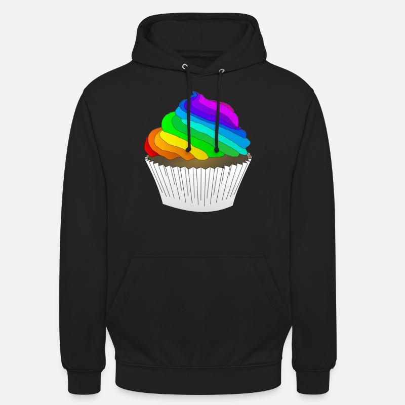 rainbow sun clouds weather rainbow sun cloud76 - Unisex Hoodie - black