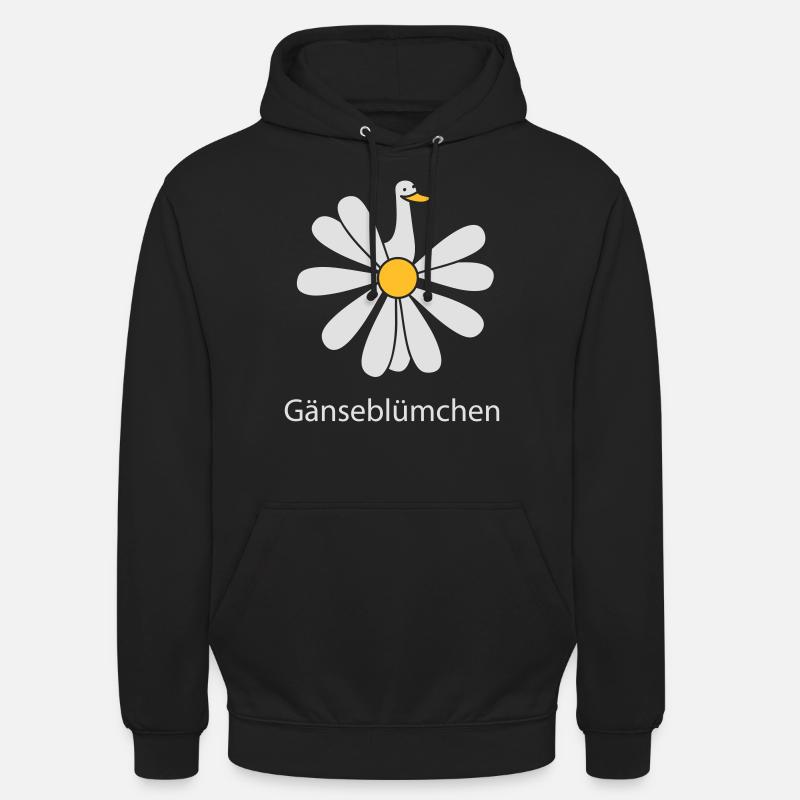 Gänseblümchen mit Gans - Unisex Hoodie - Schwarz