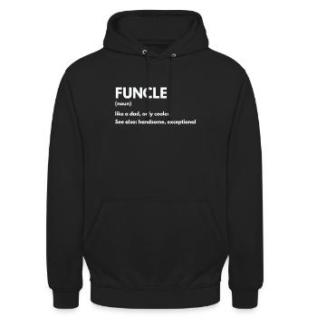 Funcle - Unisex Hoodie - Schwarz - Vorne - Alina (178cm) & Michal (187cm)