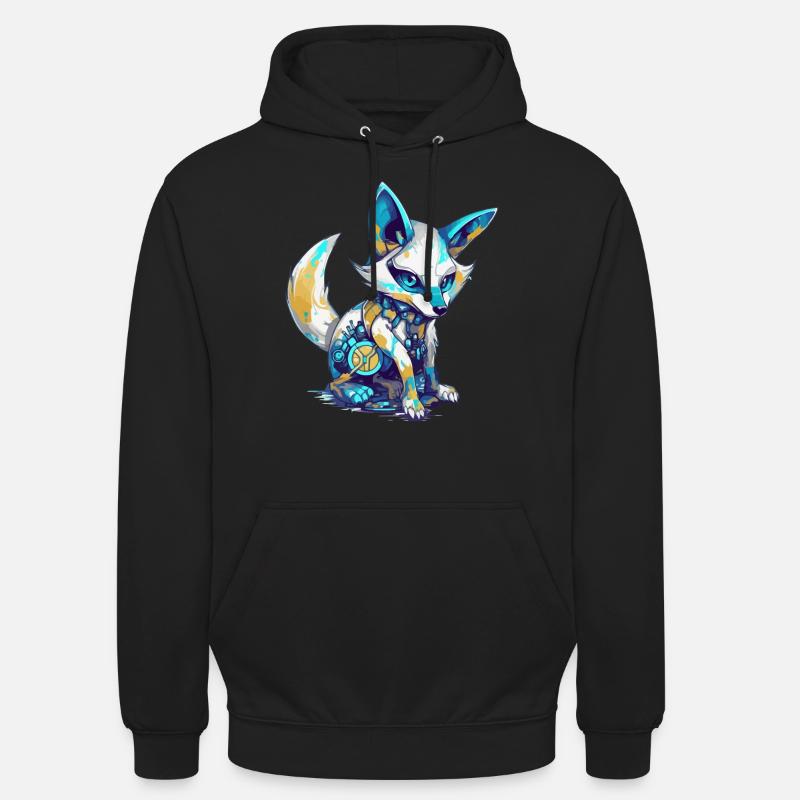 Ecko, der bionische Fuchs - Unisex Hoodie - Schwarz