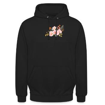 Blühendes Haar - Unisex Hoodie - Schwarz - Vorne - Alina (178cm) & Michal (187cm)