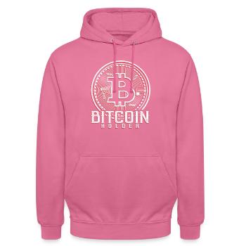 Conception du bitcoin - Sweat-shirt à capuche unisexe - rose - Devant - Alina (178cm) & Michal (187cm)