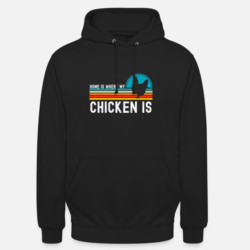 Poulet - Sweat-shirt à capuche unisexe - noir