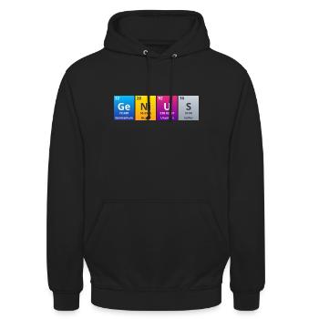 Génie - Sweat-shirt à capuche unisexe - noir - Devant - Alina (178cm) & Michal (187cm)