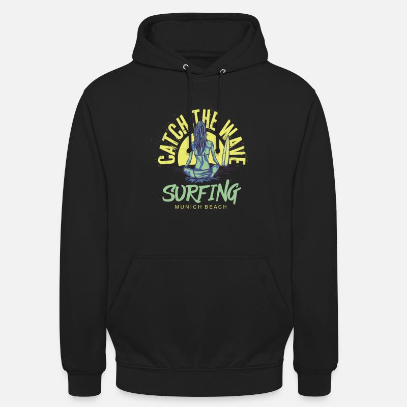Surfer Munich - Sweat-shirt à capuche unisexe - noir