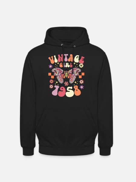 Groovy en retro 1958 vrouw 65 jaar verjaardag - Uniseks hoodie - zwart