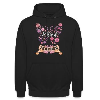 Retraitée Femme Enseignante Retraite - Sweat-shirt à capuche unisexe - noir - Devant - Alina (178cm) & Michal (187cm)