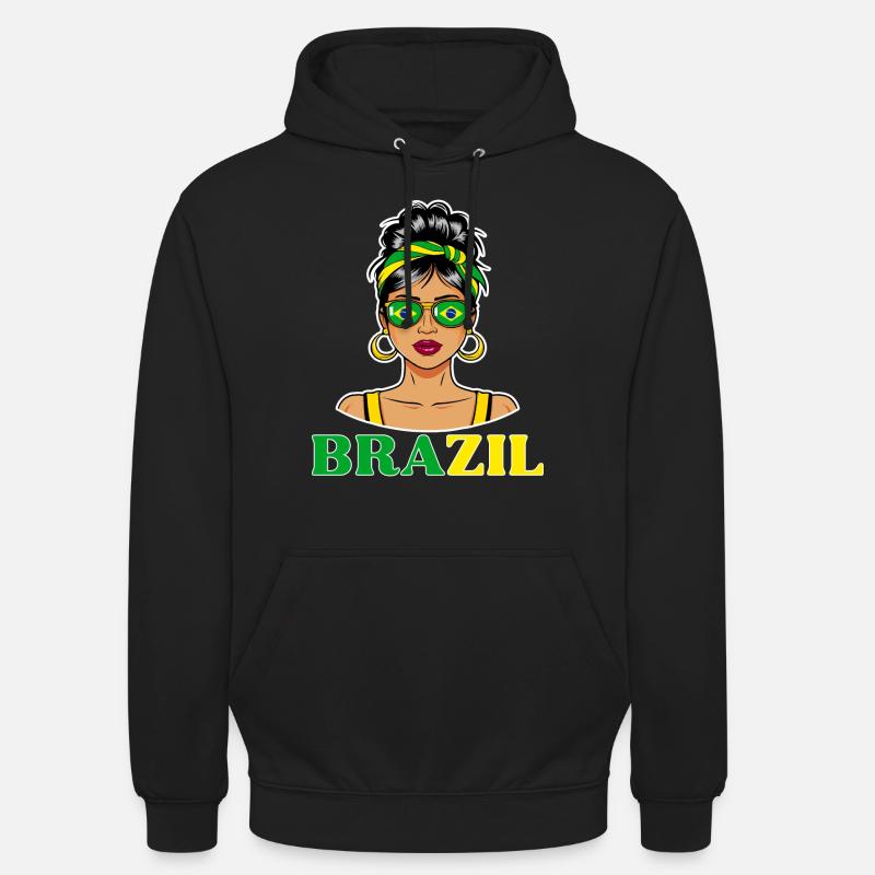 Drapeau Brésil Femme Brésilienne - Sweat-shirt à capuche unisexe - noir