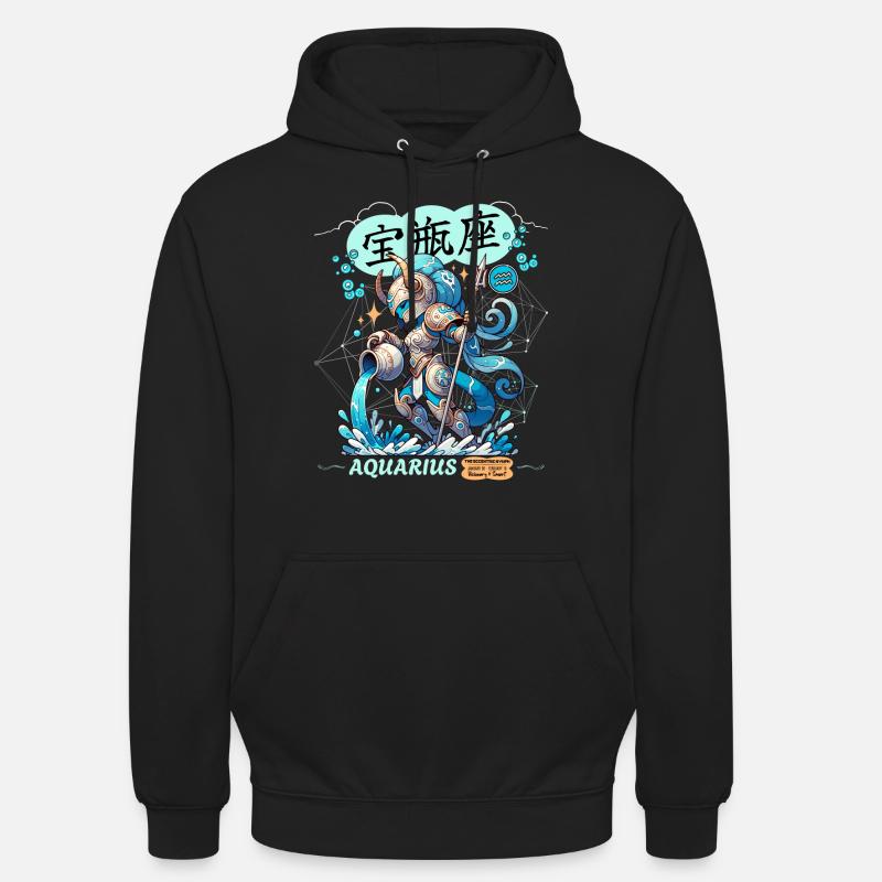 Wassermann Astrologisches Sternzeichen - Unisex Hoodie - Schwarz