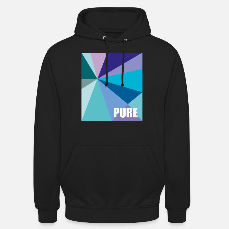 Pure Géométrie - Tons Bleus - Sweat-shirt à capuche unisexe - noir