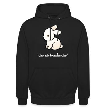 Hase - Unisex Hoodie - Schwarz - Vorne - Alina (178cm) & Michal (187cm)