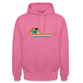 Krankenschwester Design Retro Farbe - Unisex Hoodie - Pink - Vorne - Alina (178cm) & Michal (187cm)