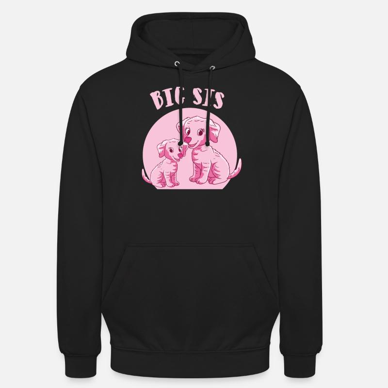 große Schwester Hunde - Unisex Hoodie - Schwarz