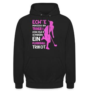 Floorball Mädchen Unihockey - Unisex Hoodie - Schwarz - Vorne - Alina (178cm) & Michal (187cm)