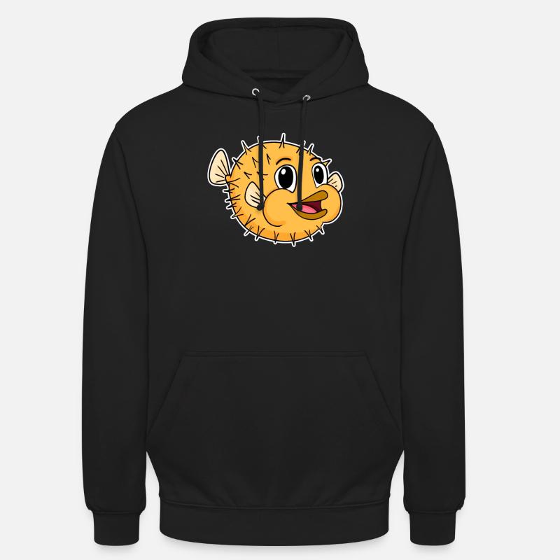 Poisson hérisson - Sweat-shirt à capuche unisexe - noir