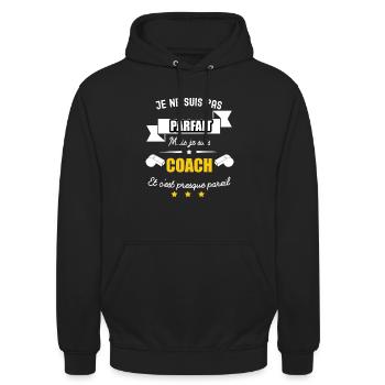 pas parfait mais COACH - Sweat-shirt à capuche unisexe - noir - Devant - Alina (178cm) & Michal (187cm)