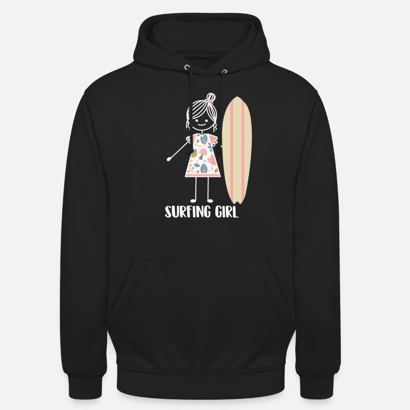 Surf Surfer Surfer - Sweat-shirt à capuche unisexe - noir