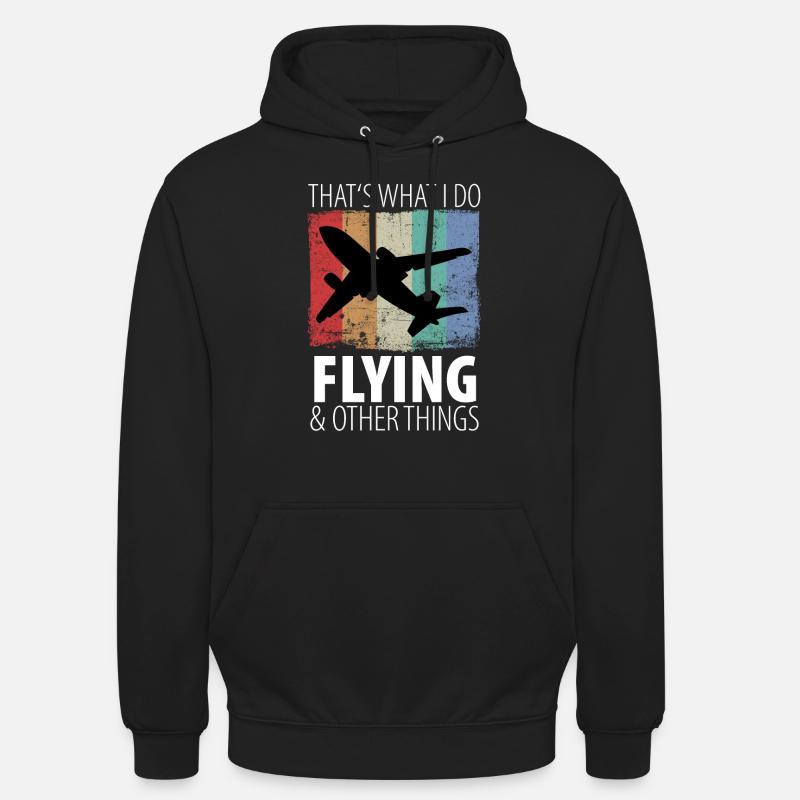 Pilot Flugzeugpilot Flugzeug Flugbegleiter Vintage - Unisex Hoodie - Schwarz