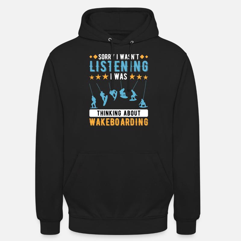Wakeboard Wakeboarding Wakeboarder - Sweat-shirt à capuche unisexe - noir