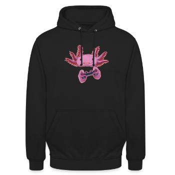 Axolotl Kawaii Lustige Mexikanische Axolotl - Unisex Hoodie - Schwarz - Vorne - Alina (178cm) & Michal (187cm)