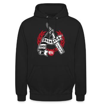 Oi Skinhead Chemise Punk Rock Skinhead Girl - Sweat-shirt à capuche unisexe - noir - Devant - Alina (178cm) & Michal (187cm)