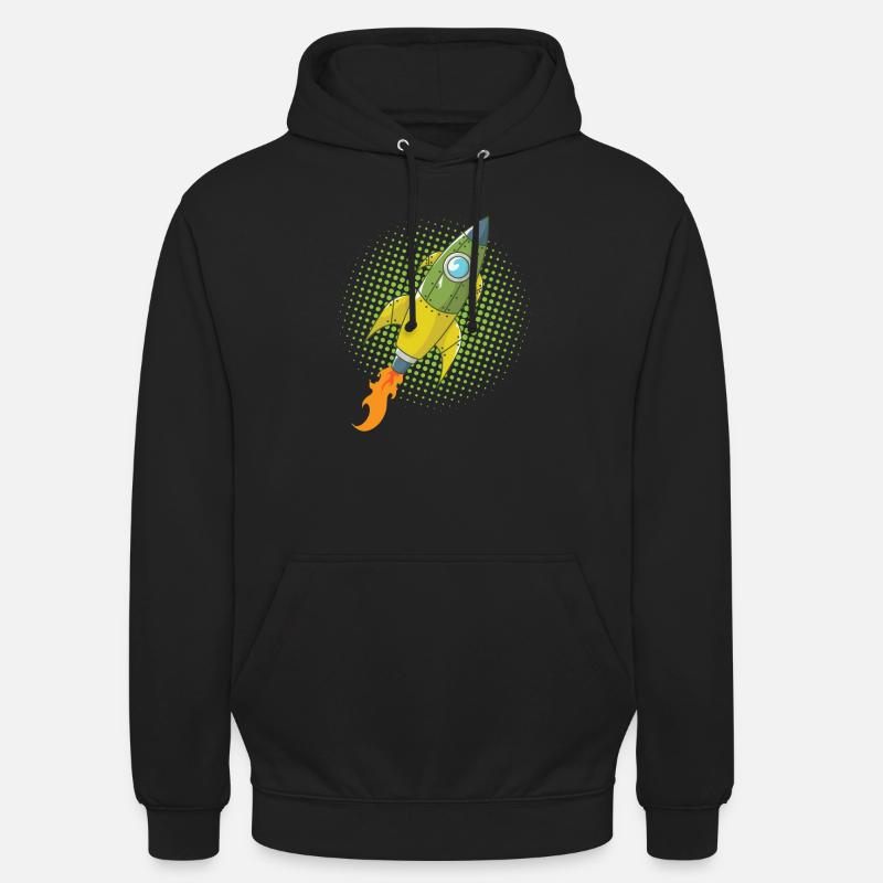 Rocket Comic Spaceship Spacecraft Missile - Sweat-shirt à capuche unisexe - noir