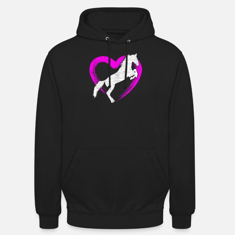 Cheval Cheval Amour - Sweat-shirt à capuche unisexe - noir