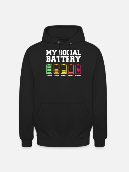 My social battery is low - Unisex Hoodie - black