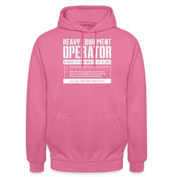 Conducteur de pelle - Sweat-shirt à capuche unisexe - rose - Devant - Alina (178cm) & Michal (187cm)