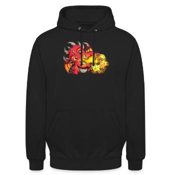 Conception de jeux vidéo RPG Lover Fan Dragon Motif - Sweat-shirt à capuche unisexe - noir - Devant - Alina (178cm) & Michal (187cm)