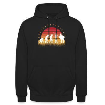 Accordéon - Sweat-shirt à capuche unisexe - noir - Devant - Alina (178cm) & Michal (187cm)