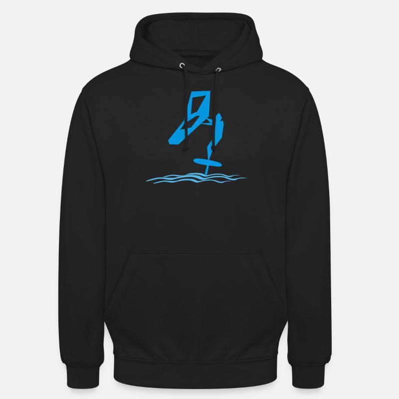 Wing Foiling Hydrofoiling Wing Surf - Sweat-shirt à capuche unisexe - noir