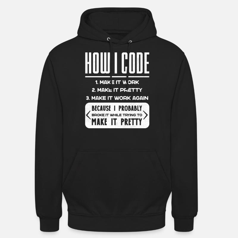 Programmeur, Code, Nerd, Programmation - Sweat-shirt à capuche unisexe - noir