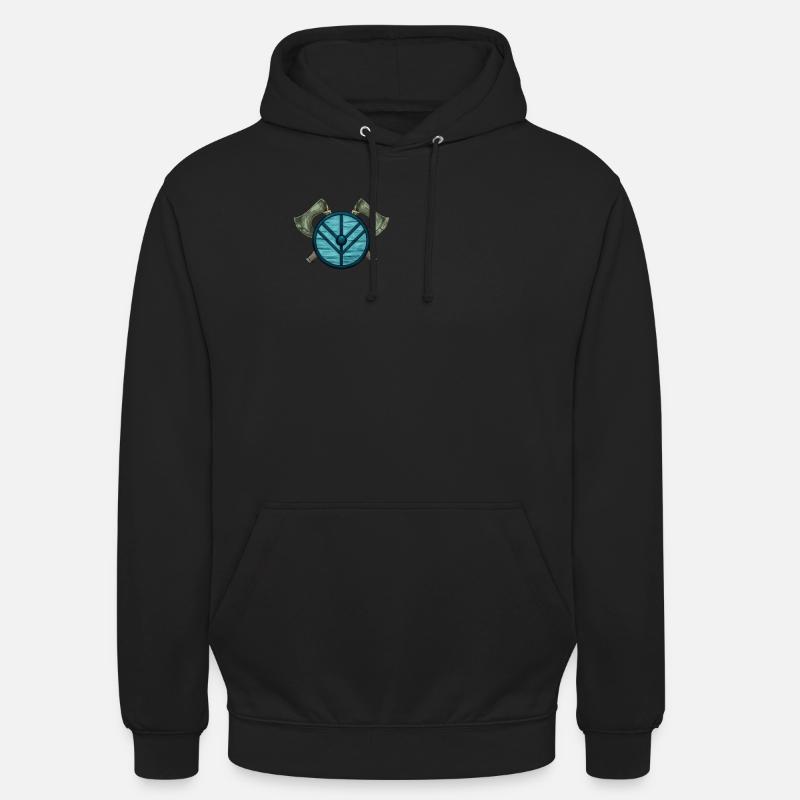 Äxte und Wikinger Schild - Wikinger - Unisex Hoodie - Schwarz