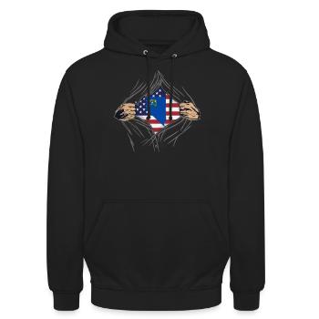 Rip Reveal America State Flag Nevada - Unisex Hoodie - black - Front - Alina (178cm) & Michal (187cm)