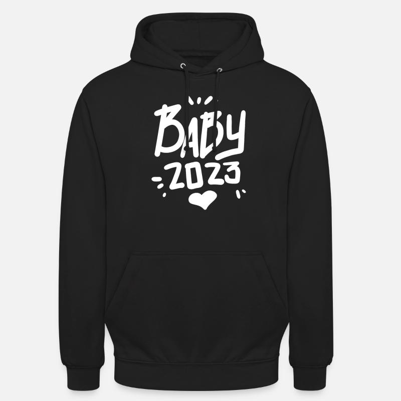 Grossesse Bébé enceinte 2023 - Sweat-shirt à capuche unisexe - noir