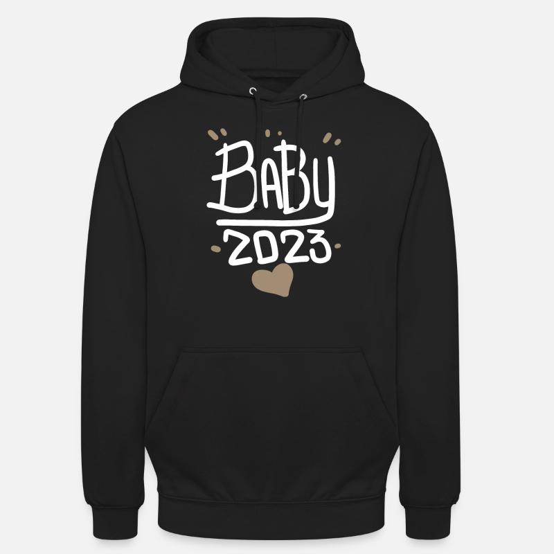 Grossesse Bébé enceinte 2023 - Sweat-shirt à capuche unisexe - noir