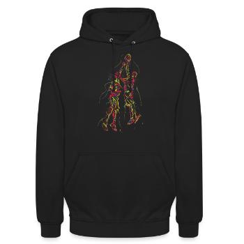 Basketball Basketballer Dunk Geschenkideee - Unisex Hoodie - Schwarz - Vorne - Alina (178cm) & Michal (187cm)
