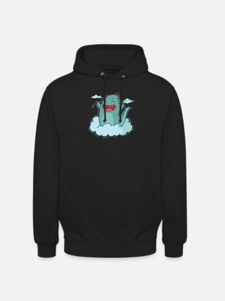 Dino i et cloud dinosaur reptil - Hættetrøje unisex - sort